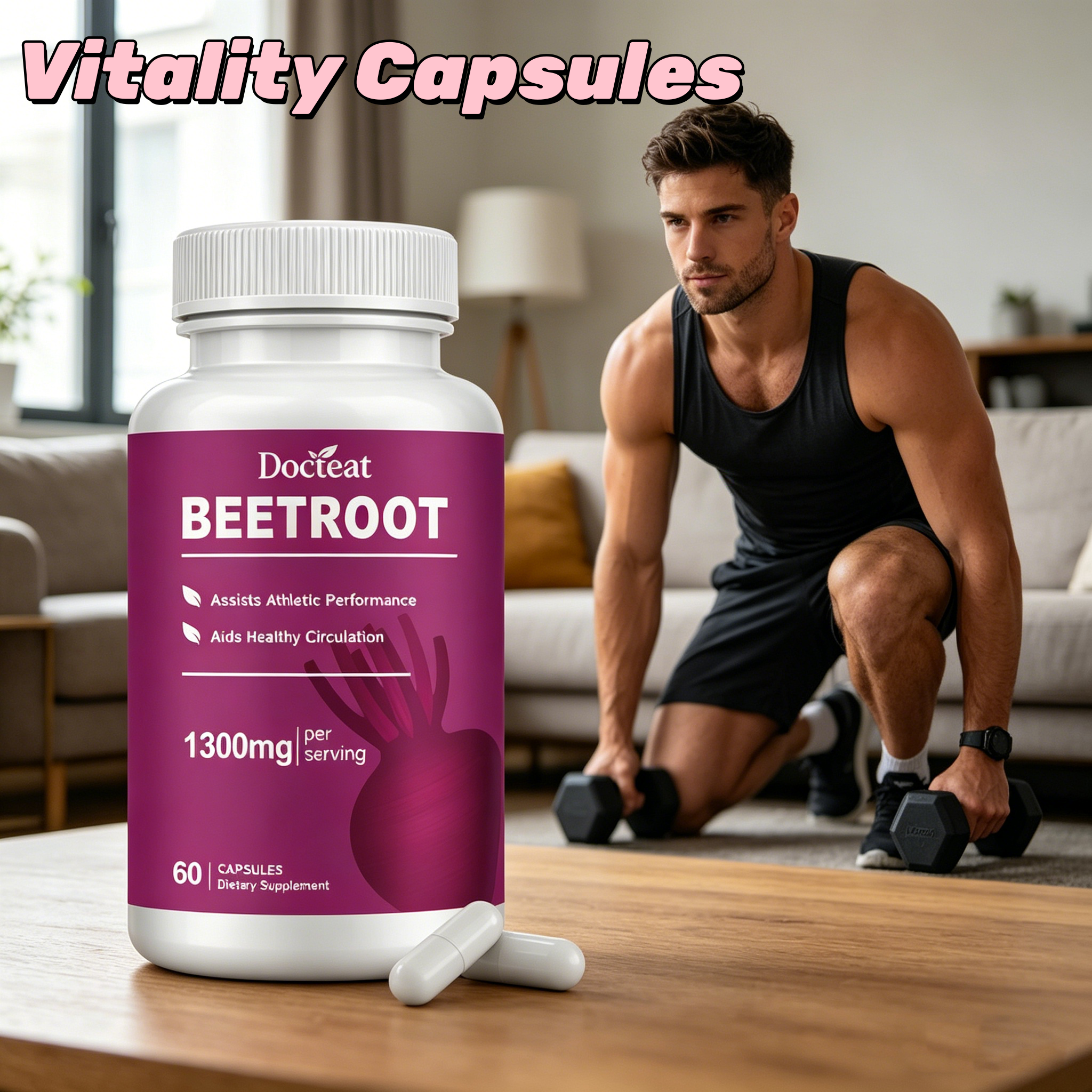 Nutrition Physical Fitness - Organic Beetroot Capsules Enhance Vitality Enhance