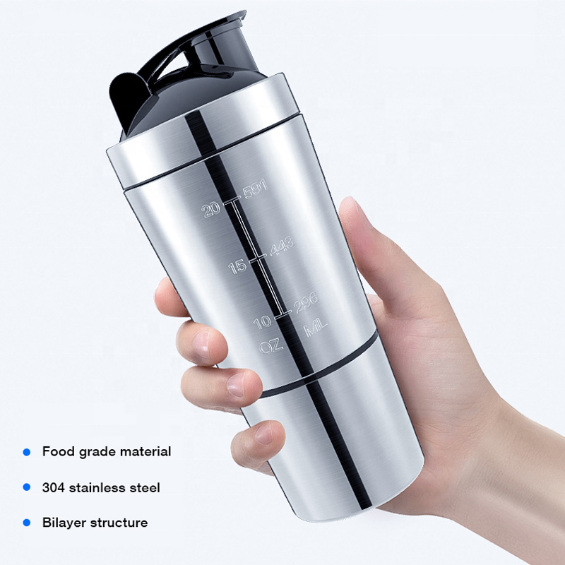 Stainless Steel Protein Shaker - Nutrition And Fitness ulasan dan harga