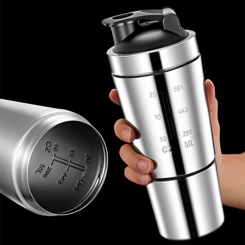 Stainless Steel Protein Shaker - Nutrition And Fitness ulasan dan harga
