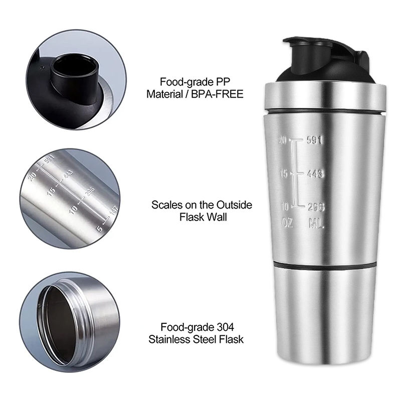 Stainless Steel Protein Shaker - Nutrition And Fitness ulasan dan harga