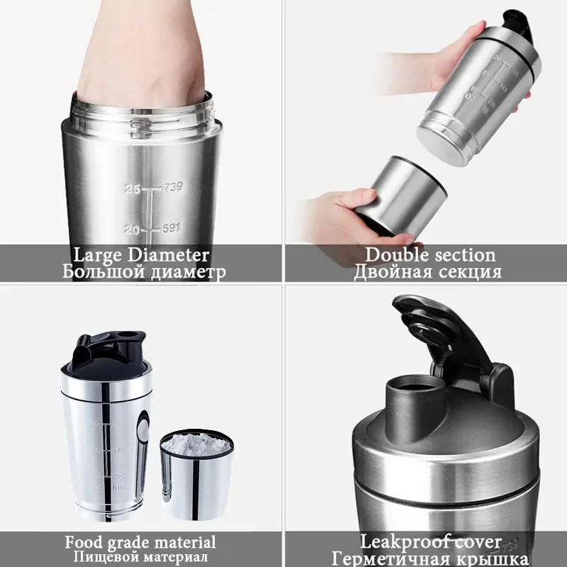 Stainless Steel Protein Shaker - Nutrition And Fitness ulasan dan harga