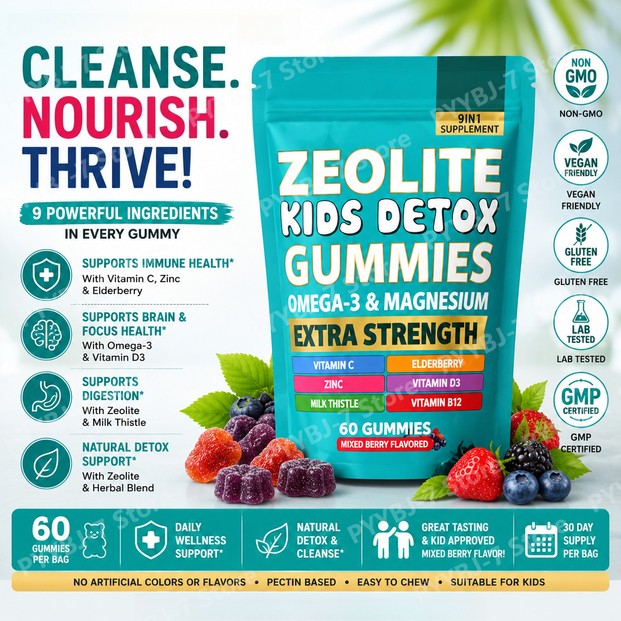 Kids Omega 3 Magnesium Gummies - Nutrition Zinc ulasan dan harga