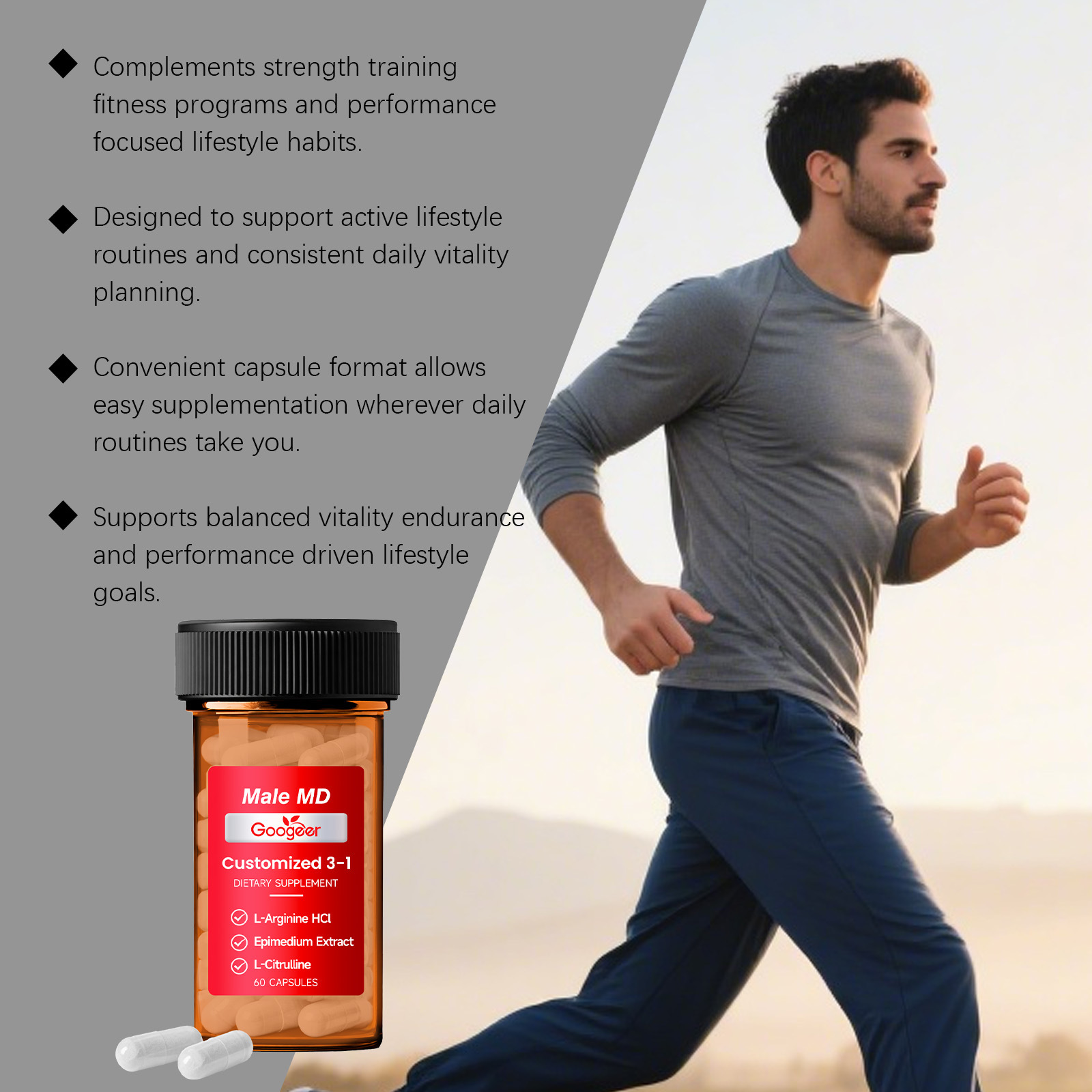 GOOGEER Men's Health Capsules  - Nutrition Physical Fitness ulasan dan harga