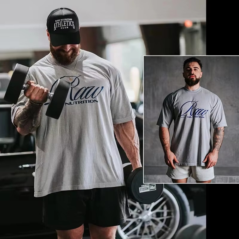Men's Neutral Tone Gym T-Shirt - Nutrition And Fitness ulasan dan harga